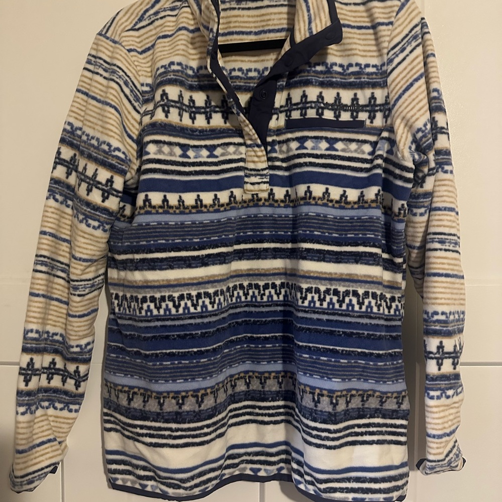 Columbia Blue and Cream Patterned Sweatshirt